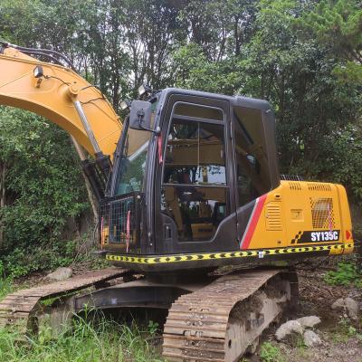 China Used Yellow Sany Excavator 13ton 13500 KG ISUZU Engine 72.7 Power 1800 Working Hours for sale