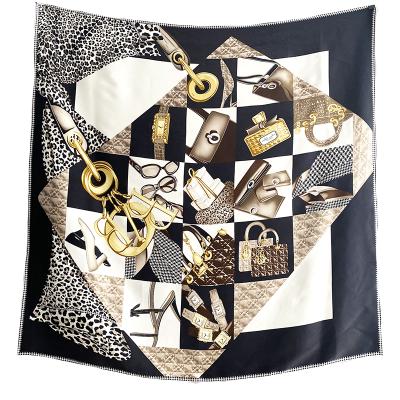 China Large Square Reversible Scarf 110cm Square Silk Scarf For Female 100% Pure Mulberry Silk Scarf Increase Thickness By 22 momme for sale