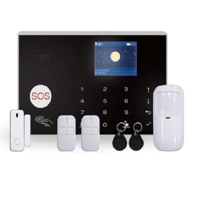 China Full Set Home Alarm System Tuya Burglar WiFi GSM 433Mhz Smart Home Security Alarm System Kit with PIR and Door Sensor for sale