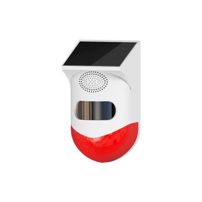 China Detect Wireless Solar Body Motion Siren RF433 Outdoor Infrared Alarm Burglar Alarm With Host Using Two Way Version for sale