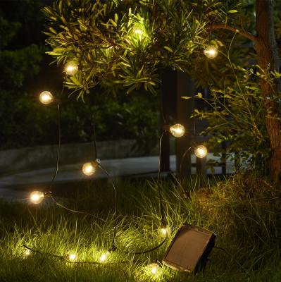 China Outdoor Waterproof Vintage Edison Bulb String Lights G40 Solar String Light Garden Hanging LED Solar Lights for sale