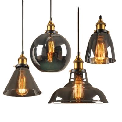 China Industrial Vintage Glass Pendant Lamp With Edison LED Bulb For Home Decorations for sale