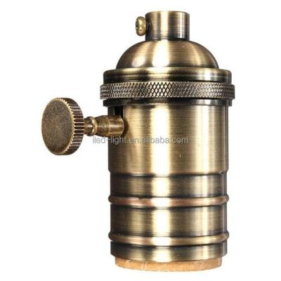 China Screw Switched Sizes High Quality Colorful Retro Pendant E27 Socket Lamp Holder Antique Brass for sale