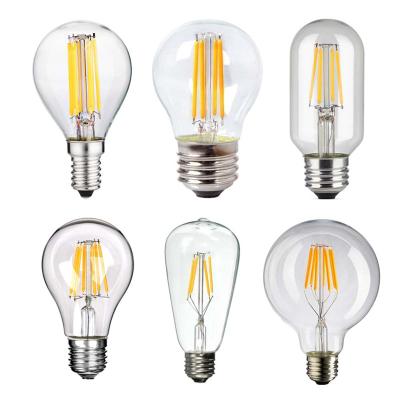 China 360 Degree 2W 4W 6W 8W Residential High Quality Warm White Dimmable String Lighting Replacement LED Filament Bulbs Vintage Edison Lamp for sale