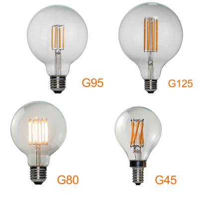 China G125 LED Filament Led Bulb E27 Bubble Ball Bulb Globe Lamp High Lumen Energy Saving Light for sale