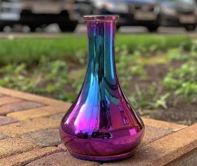 China Handmade Popular Russian Electroplating Glass Vase Hookah Vase Hookah Base Flask Shisha for sale