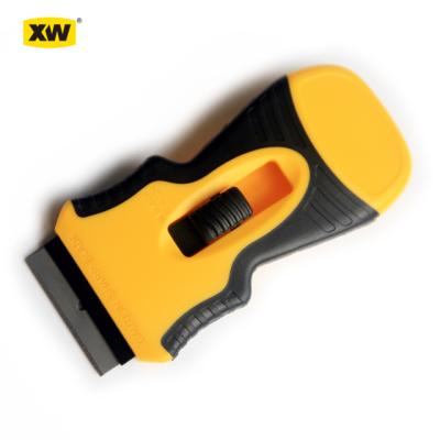 China 60# Carbon Steel TPR Handle Mini ABS Easy Change Blade Window Cleaning Scraper for sale