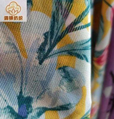 China High Quality Cheap Price Organic 100% Polyester Chiffon Print Strips Style Stock Fabric for sale