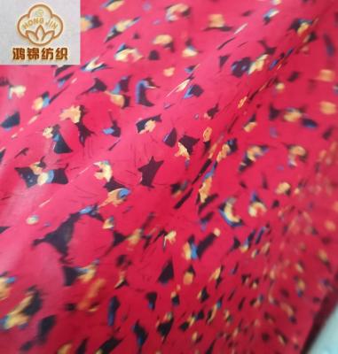 China 100% Polyester Pearl Organic Chiffon Beads Print For Garment Stock Fabric for sale