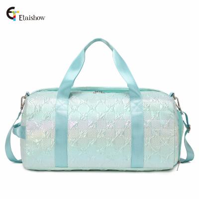 China Fasion 5 Colors 2 Size Pocket Waterproof Dry Wet Wear-resistant Large Handle Removable Shoulder Strap Messenger Travel Tote Gym Bag for sale