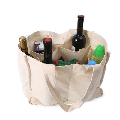 China Wholesale 100% Custom Organic Handled Cotton Canvas Shopping Bag Fruit Fruits Supermarket Grocery Wine Shopping Bag for sale