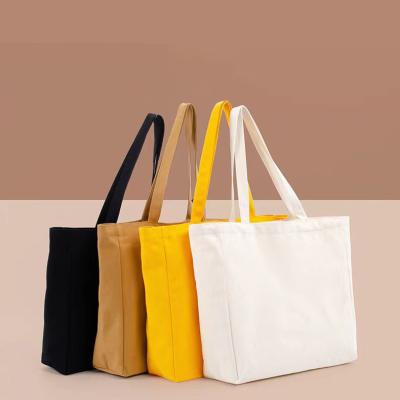 China Custom Made Eco-Friendly Foldable Canvas Tote Bag High Quality Durable Cotton Handled Reusable Shopping Bag for sale