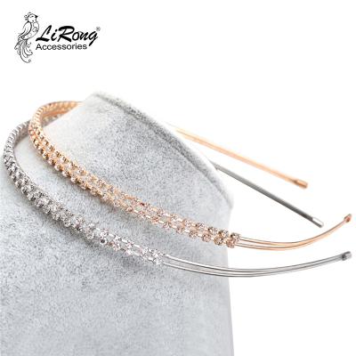 China Metal New Arrive Two Line Crystal Headband Hair Accessories Exquisitely Set With Crystal For Girls for sale