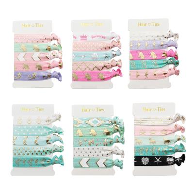 China Eco-friendly Printed Hair Band Elastic Hair Ties Hot Selling Pattern Multi Color Knotted Girls Hair Band Gift Custom Cloth for sale