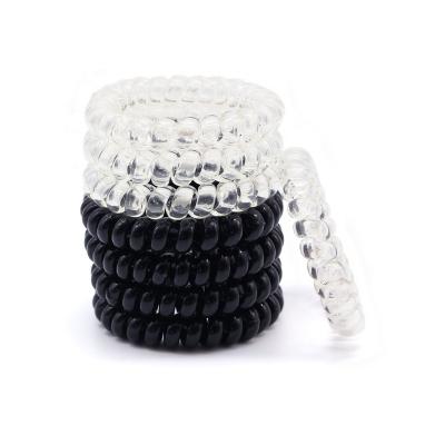 China Eco-friendly Black And Clear Plastic Telephone Cord Hair Tie Holder for sale