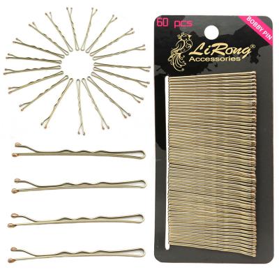 China Metal Grips 5cm/2in Bobby Pins Black Hair Clips Ladies Hair Decoration Lirong For Hair Decoration 60pcs (blonde) for sale