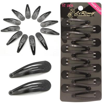 China Decoration Lirong Snap Hair Clips Metal Grips 5cm/2in Hair Base Accessories (Black) for sale