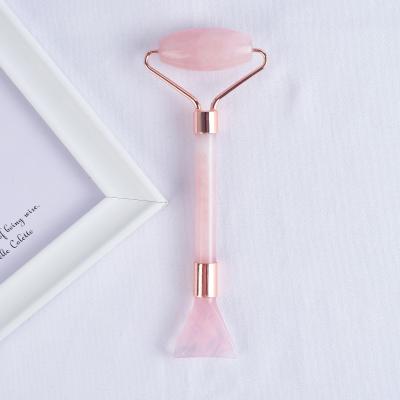 China High Quality Massage Jade Scraping Therapy Facial Massager Beauty Crystal 150*57Mm Rose Quartz Jade Roller for sale