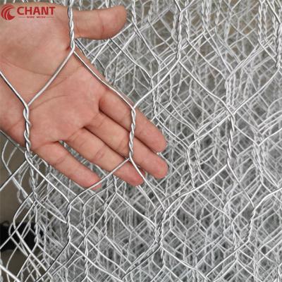 China 4x1x1 Mesh Size 80*100 Silver Double Twist  Woven Wire Mesh Gabion Baskets Hexagonal Wire Mesh Te koop