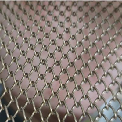 China Architectural Spiral Wire For Restaurant Metal Stainless Steel Flat Decorative Link Curtain for sale