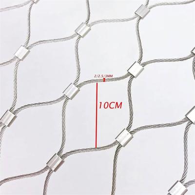 China Lightweight Bird Aviary Enclosure 316 Stainless Steel Wire Rope Mesh Woven Zoo Mesh for sale