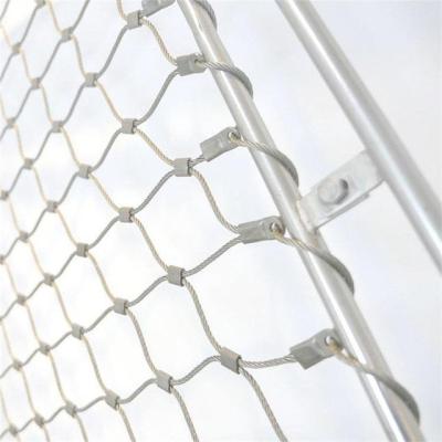 China Stainless Steel Dia 2mm Mesh 60x60mm Flexible Diamond Shape Wire Rope Mesh For Zoo Net for sale