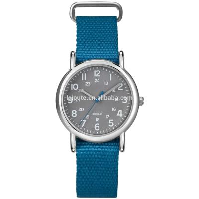 China Day/Date China Supplier Mid Size Blue Nylon Strap Japanese Wrist Marks Watch for sale