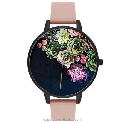 China New County Lady Watch Colorful 3D Face Wristwatch Women's Non-specific Floral Watch 1ATM for sale