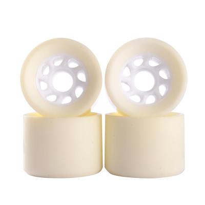 China Factory Wholesale Durable White PU Custom OEM 70mm Longboard Casting Wheels For Dance Cruising for sale