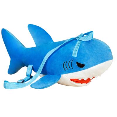 China Cute Fun Desk Decoration Stuffed Shark Toys Customized Backpack Kids Shark Plush Bag for sale