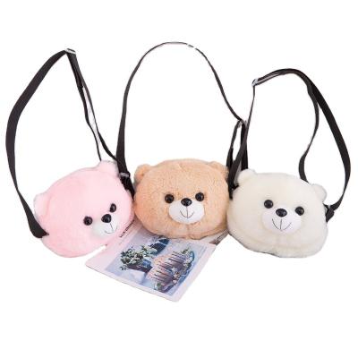 China Cute Fluffy Office Decoration Cute Fun Stuffed Backpack Bear Child Toy Bag Plush for sale