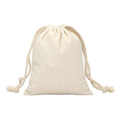 China High Quality Cotton Canvas Drawstring Jewelry Bag Eco-Friendly Packaging Dust Bag Cotton Empty Bag With String for sale