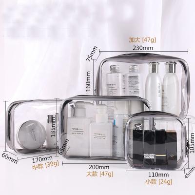 China Durable 17*6*12cm Waterproof Clear PVC Organizer Bag Reusable PVC Travel Luggage Pouch Travel Luggage Pouch for sale