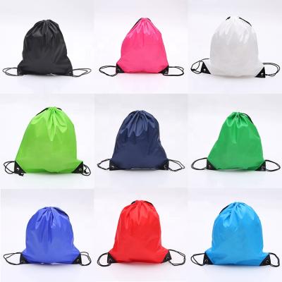 China Multicolor Polyester Drawstring Backpack Bag 35*40cm/13.7*15.7inch 210D Nylon Drawstring Bag Strap Backpack Polyester String String Bags for sale