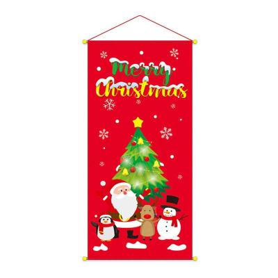 China New Lovely Cloth Fabric Banner Merry Christmas Banner Family Holiday Party Decoration Hanging Banner for sale