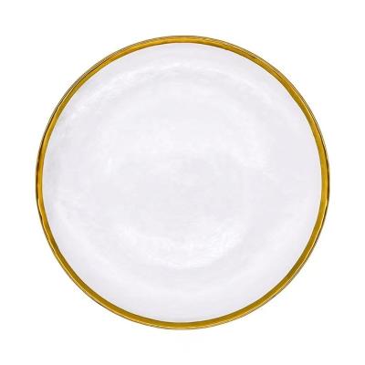 China Viable Wholesale Gold Rim Dinnerware Sets Dinnerware Sets Wedding Charger Amazon Amazon Glass Dishes for sale