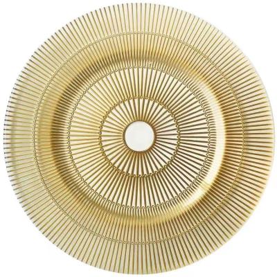 China Sustainable Kitchen And Wholesale Dinnerware Wedding Tableware 13 Inch Glass Charger Dish Dish Gold Charger Dishes for sale