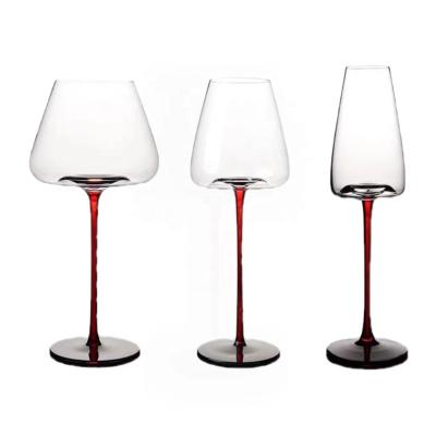 China Amazon Hit Wine Glass Tumblers Wedding Red Black Colored Glass Tumbler Wine Glass Cups Water Glass Cups for sale