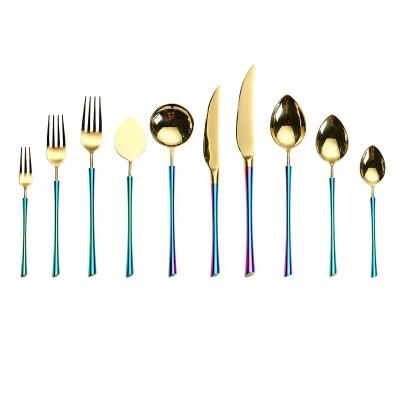 China Sustainable New Design Royal Stainless Steel Cutlery Set Gold Restaurant Cutlery Wholesale Gold Cutlery Sets Stainless Steel for sale