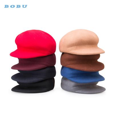 China New Character Designs Simple Casual Solid Color Hat Beret Wool Custom Hat For Women African Hat for sale