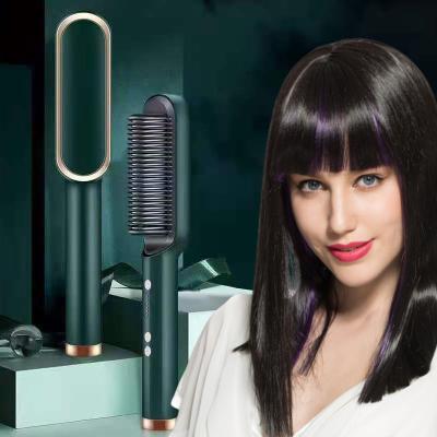 China High Quality Electric Car Straighten Comb Professional Fashion Hair Straightener Brush Curler Fast Heating Ceramic Hair Straightener for sale