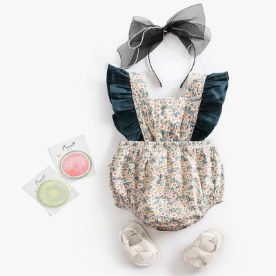 China Sleveeless 2021 Summer Baby Clothes Cute 100% Cotton Girl Overalls Ruffle Soft Baby Romper For 0-36M Girls New Born for sale