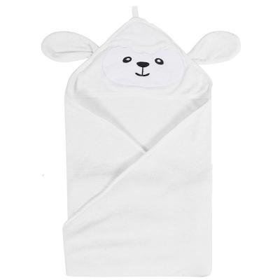 China 300gsm baby kids children safe soft bamboo hooded towel with bear ear for sale