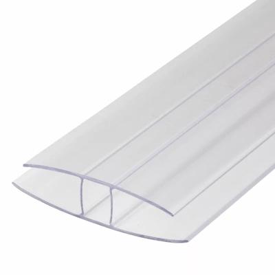 China H Shape PC Connector Plastic Profiles Greenhouse Building Accessories For Polycarbonate Roof Sheet for sale