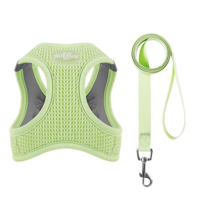 China Padded New Material Bright Color Adjustable Step In Pet Cat Harness Set Waffle Dog Harness for sale