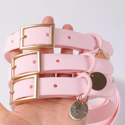 China Personalized Wholesale High Quality Custom Colors Silicone Coated Webbing Dog Collar PVC Waterproof Dog Collar And Leash for sale