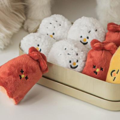 China Stocked Custom Bento Lunch Pack Set Stuffed Plush Toy For Dogs Squeaky Toy for sale