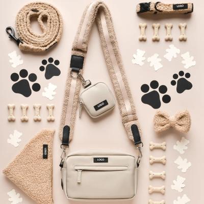 China Dogs Custom Designer Strap Waterproof Mom Waist Dog Walking Crossbody Bag Travel Treat Training Pouch Dog Bags for Walking for sale