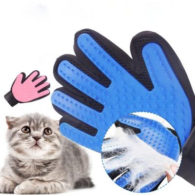 China Stocked Pet Grooming Massage Cleaning Brush Cat Hair Remover Brush Dog Pet Grooming Glove Washing Hair Glove Brush for sale