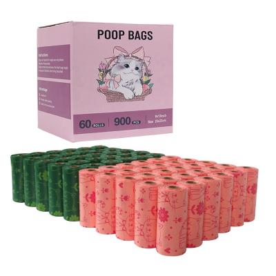 China Stocked Custom Logo Pattern Earth Rated Dog Poop Bags Biodegradable Compostable Degradable Cornstarch Dog Poop Bag for sale